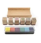TRENDHAUS&reg; Lehrerstempel Holz 6er Set