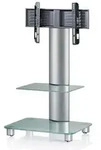 TV Standfu&szlig; St&auml;nder Rack Alu Glas Rollen Blino ZW