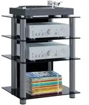 Hifi M&ouml;bel Rack Alu Glas Phono Mediaregal Bilus