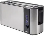 Princess Langschlitztoaster mit eingebautem Br&ouml;tchenaufsatz Edelstahl, Schwarz