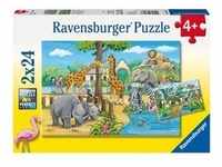 Puzzle Ravensburger Willkommen im Zoo 2 X 24 Teile