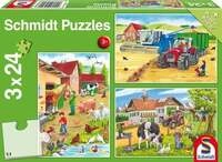Auf dem Bauernhof. 3 x 24 Teile Puzzle