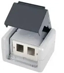Teleg&auml;rtner Netzwerkdose Aufputz CAT 5e, CAT 6, CAT 6a Grau