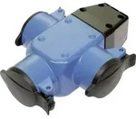 AS Schwabe 60057 3fach-Kupplung Gummi 230V Blau IP44