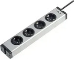 Ehmann 0600x00042031 Steckdosenleiste 4fach Aluminium Schutzkontakt 1St.