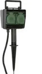 Brennenstuhl 1154450 Gartensteckdose 4fach Gr&uuml;n mit Erdspie&szlig;