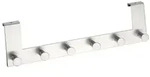 T&uuml;rgarderobe Edelstahl Mod. Celano, 6 Haken, f&uuml;r T&uuml;rfalzst&auml;rken bis 2 cm