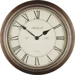 Techno Line WT 7006 Quarz Wanduhr 36cm x 70mm Holz Badezimmer-/Feuchtraum geeignet