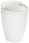 Hocker Mod. Candy White in Lederoptik, mit abnehmbarem W&auml;schesammler