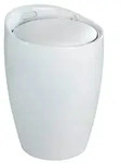 Hocker Mod. Candy White, mit abnehmbarem W&auml;schesammler