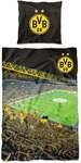 BVB 16802800 - BVB Bettw&auml;sche S&uuml;dtrib&uuml;ne, Baumwolle, 135x200cm/80x80cm, Borussia