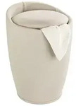 Hocker Mod. Candy Beige Leinenoptik, mit W&auml;schesack, mit abnehmbarem W&auml;schesammler