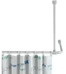 Deckenst&uuml;tze f&uuml;r Duschstange Wei&szlig; 57 cm, f&uuml;r Stangen mit &Oslash; 2 / 2,5 cm