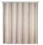Anti-Schimmel Duschvorhang Uni Beige, 180 x 200 cm, Textil (Polyester), waschbar