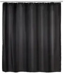 Anti-Schimmel Duschvorhang Uni Black, Textil (Polyester), 180 x 200 cm, waschbar