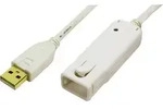 LogiLink USB-Kabel USB 2.0 USB-A Stecker, USB-A Buchse 12.00 m Wei&szlig; vergoldete