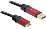 Delock USB-Kabel USB 3.2 Gen1 USB-A Stecker, USB-Micro-B 3.0 Stecker 3.00 m Rot,