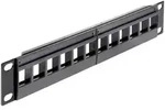 Delock 43259 12 Port Netzwerk-Patchpanel 254mm (10) Unbest&uuml;ckt 1 HE Unbest&uuml;ckt"