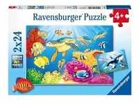 Puzzle Ravensburger Kunterbunte Unterwasserwelt 2 X 24 Teile