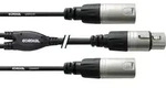 Cordial CFY0.3FMM XLR Adapterkabel [2x XLR-Stecker - 1x XLR-Buchse] 30.00cm Schwarz