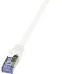 LogiLink CQ3141S RJ45 Patchkabel CAT 6a S/FTP 50.00 m Wei&szlig; Flammwidrig, mit
