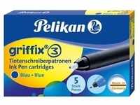 Pelikan Patronen Griffix für Tintenschreiber 5 Stück Blau, Papeterie