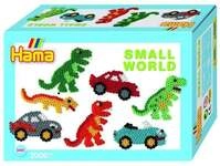 Hama 3502 - B&uuml;gelperlen Midi - Geschenkpackung, kleine Welt Dinosaurier & Auto blau