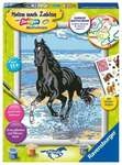 CreArt, Malen nach Zahlen Kinder - Pferd am Strand
