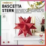 Folia Bascetta-Stern Set, TRANSPARENTPAPIER 115g/m2, 20x20cm, 32 Blatt, rot