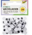 Folia Wackelaugen RUND, nicht selbstklebend, 12mm, 100 St&uuml;ck, wei&szlig;