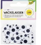 Folia Wackelaugen, nicht selbstklebend, 6 Gr&ouml;&szlig;en rund & oval, 100 St&uuml;ck, wei&szlig;,