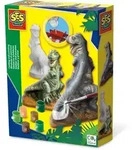 SES&reg; Bastelset Gipsfiguren giessen und anmalen, T-Rex 6 Farben