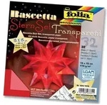 Folia Bascetta-Stern Set, TRANSPARENTPAPIER 115g/m2, 15x15cm, 32 Blatt, rot