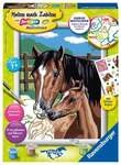 Ravensburger Malen nach Zahlen, Pferd mit Fohlen