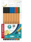 STABILO Fineliner - point 88 - 10er Pack Office - 4 x schwarz, 3 x blau, 2 x rot, 1 x