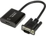 LogiLink CV0060 Adapter [1x VGA-Stecker - 1x HDMI-Buchse] Schwarz 45.00 cm