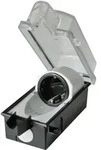 InterB&auml;r 9015-001.01 Aufputz-Steckdose abschlie&szlig;bar IP44 Schwarz, Transparent