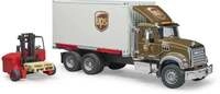 Bruder 02828 MACK Granite UPS Logistik-LKW mit Mitnahmestapler