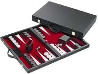 Backgammon rot, gro&szlig;, Kunstleder