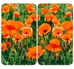 Herdabdeckplatte Universal Mod. Mohnfeld, 2er Set, f&uuml;r alle Herdarten geeignet