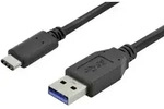 Digitus USB-Kabel USB 3.2 Gen1 USB-A Stecker, USB-C&reg; Stecker 1.00m Schwarz Rund,