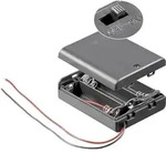 Goobay 12445 Batteriebox 3x Mignon (AA) Kabel (L x B x H) 68.5 x 48 x 18.7mm Schwarz