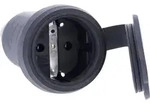 AS Schwabe 60419 Schutzkontaktkupplung 230V Schwarz IP44