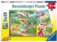 Puzzle Ravensburger Rapunzel, Rotk&auml;ppchen & der Froschk&ouml;nig 3 X 49 Teile