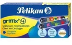Pelikan Tintenpatronen griffix&reg; Gro&szlig;raum k&ouml;nigsblau, bunt bedruckt 5er Set