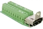 Delock 65168 HDMI-Steckverbinder Buchse, Einbau vertikal Polzahl: 20 Silber 1 St.