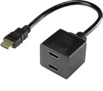 Renkforce RF-4212177 HDMI Y-Adapter [1x HDMI-Stecker - 2x HDMI-Buchse] Schwarz