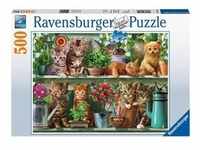 Puzzle Ravensburger Katzen im Regal 500 Teile, Spielwaren