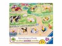 Knopfpuzzle Ravensburger Morgens auf dem Bauernhof 10 Teile, Spielwaren
