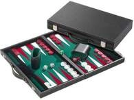 Backgammon gr&uuml;n, gro&szlig;, Kunstleder
